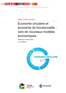 Economie circulaire et économie de fonctionnalité : vers de