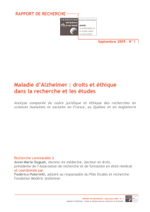 Ethique de la recherche - Fondation Médéric Alzheimer