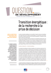 Transition énergétique : de la recherche à la prise de décision1