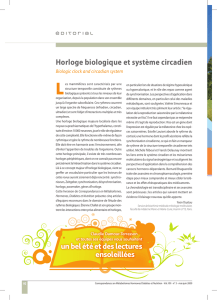 Horloge biologique et système circadien – Biologic clock and