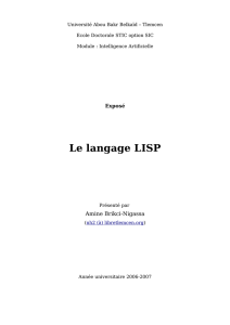 Le langage LISP - LibreTlemcen.org