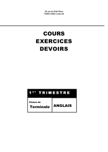 Anglais - Cours Legendre à distance