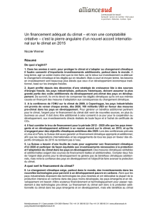 Un financement adéquat du climat – et non une comptabilité