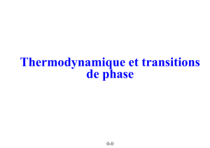 Thermodynamique et transitions de phase