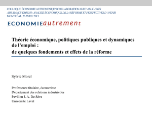 Théorie économique, politiques publiques et dynamiques de l`emploi