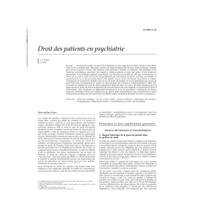Droit des patients en psychiatrie