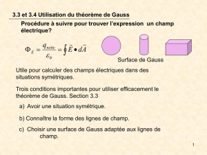 3.3 et 3.4 Utilisation du théorème de Gauss