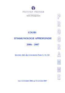 cours d`immunologie approfondie 2006 - 2007