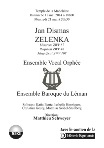 Jan Dismas ZELENKA - Ensemble Vocal Orphée