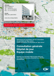 Consultation générale Hôpital de jour Equipe mobile