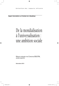 De la mondialisation à l`universalisation : une ambition sociale