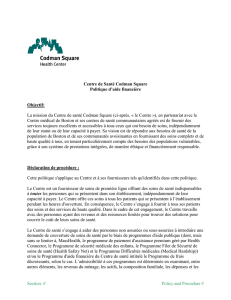 Section: # Policy and Procedure # Centre de Santé Codman Square