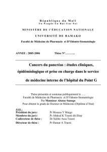 Cancers du pancréas - Portail malien d`information de santé