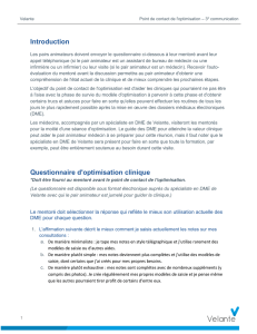 Introduction Questionnaire d`optimisation clinique