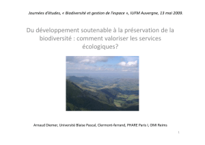 Du développement soutenable à la préservation de la biodiversité