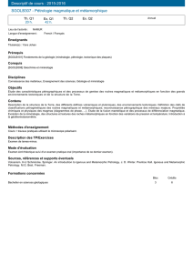 SGOLB307 - Pétrologie magmatique et métamorphique Descriptif