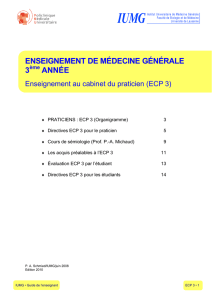 PMU - IUMG - Enseignement de médecine générale - ECP 3