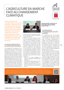 l`agRicultuRe en maRcHe face au cHangement climatiQue