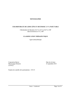 Page 1 de 19 MONOGRAPHIE CHLORHYDRATE DE