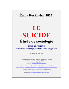 LE SUICIDE Étude de sociologie LIVRE TROISIÈME