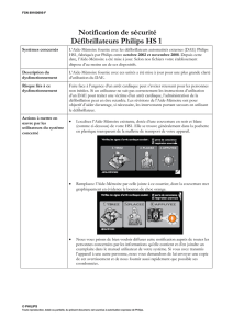 Information de sécurité - Défibrillateur Philips HS1