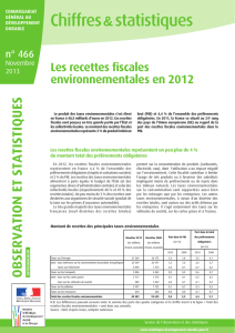 Les recettes fiscales environnementales en 2012