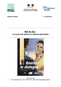 Mal de dos : un outil destiné aux médecins généralistes