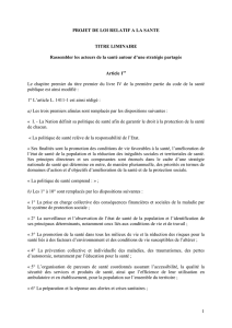 Projet de loi relatif à la santé