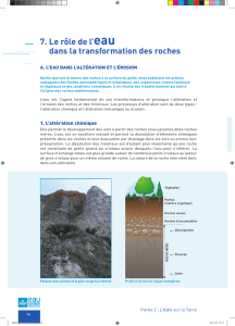 Chapitre 7. Le rôle de l`eau dans la transformation des roches