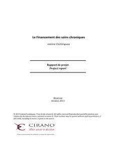 Le Financement des soins chroniques