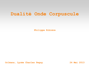 Dualité Onde Corpuscule Philippe Ribière Orléans, Lycée Charles