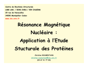 Résonance Magnétique Nucléaire : Application à l`Etude Stucturale