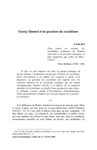 Georg Simmel et la question du socialisme