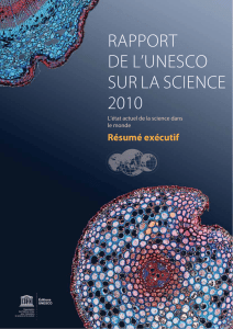 Rapport de l`UNESCO sur la science, 2010