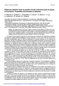 Dépôt par ablation laser de guides d`onde d`alumine pure et dopée