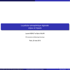 La pollution atmosphérique régionale: enjeux et impacts