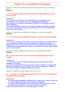 Chapitre 3 - La perception de l`environnement