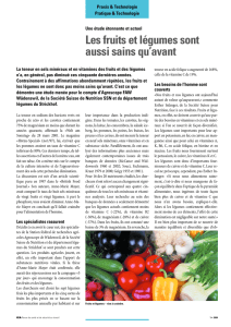 Les fruits et légumes sont aussi sains qu`avant