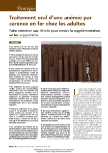 1. Traitement oral d`une anémie par carence en fer chez les adultes