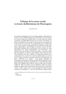 Politique de la science sociale. La lecture durkheimienne de