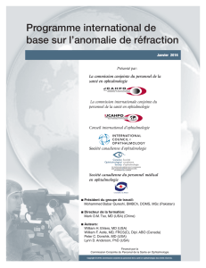 Programme international de base sur l`anomalie de réfraction