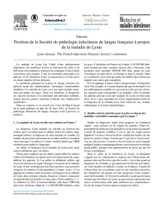 Position de la Société de pathologie infectieuse de langue française