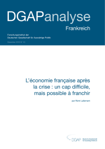 Frankreich L`économie française après la crise : un cap difficile