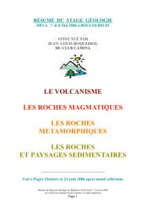 le volcanisme les roches magmatiques les roches metamorphiques