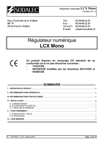 Notice - Régulateur LCX