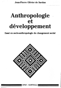 Anthropologie . developpement