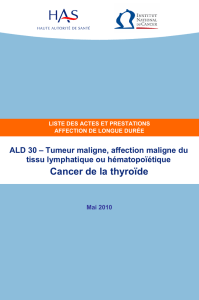 Cancer de la thyroïde - Réseau de Cancérologie d`Aquitaine