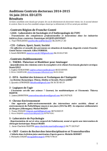 Auditions Contrats doctoraux 2014