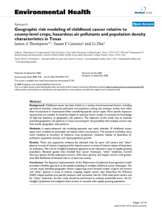 Geographic risk modeling of childhood cancer relative to county
