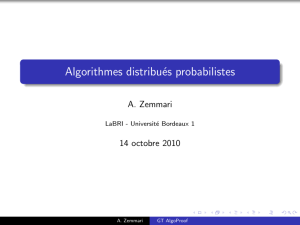 Algorithmes distribués probabilistes